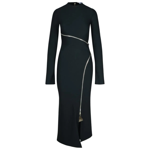 The Attico Black Polyester Blend Dress Black Midi-klänningar