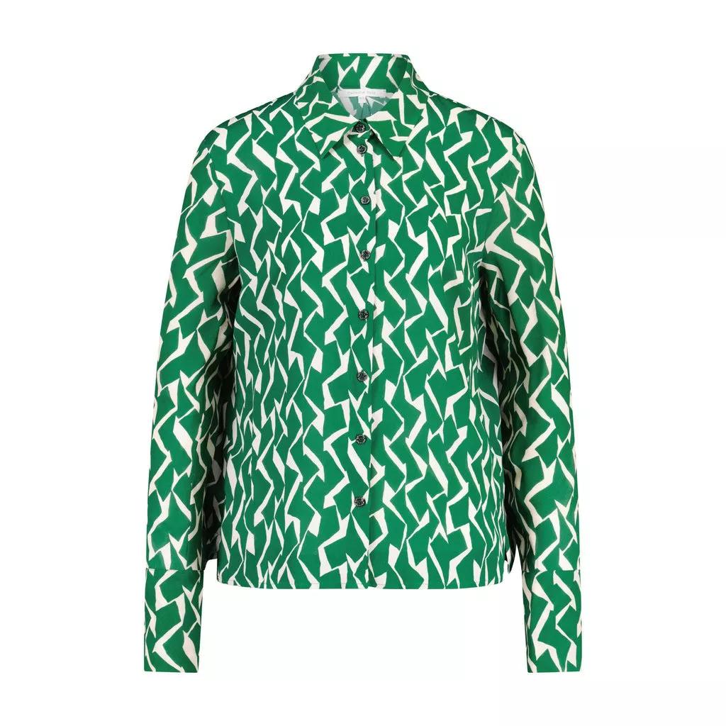 Patrizia Pepe - Bluse mit geometrischem Muster - Größe 38 - green