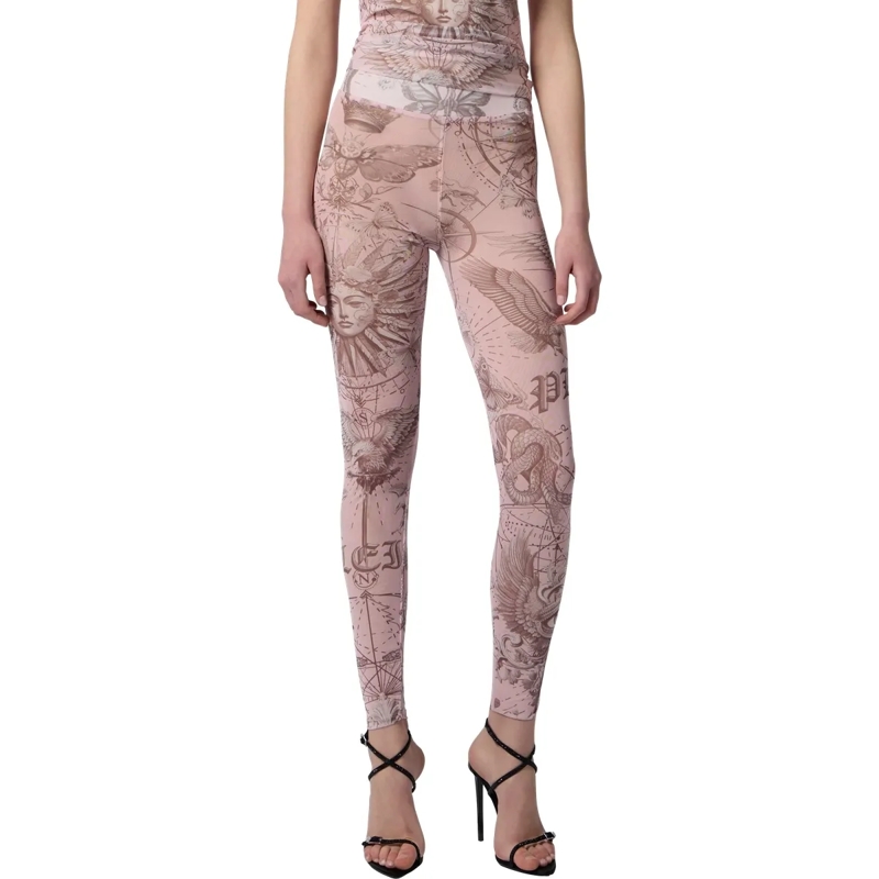 Philipp Plein Leggings Tulle Leggings Butterfly Tattoo rose(Image 3)