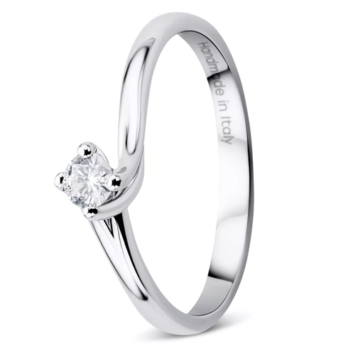 DIAMADA 0.12ct Diamond Solitaire Ring  18KT White Gold Solitaire Ring
