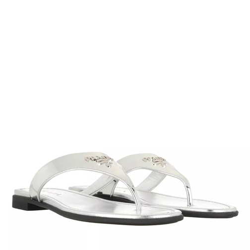 Prada Thong Sandals Silver Flip-flops