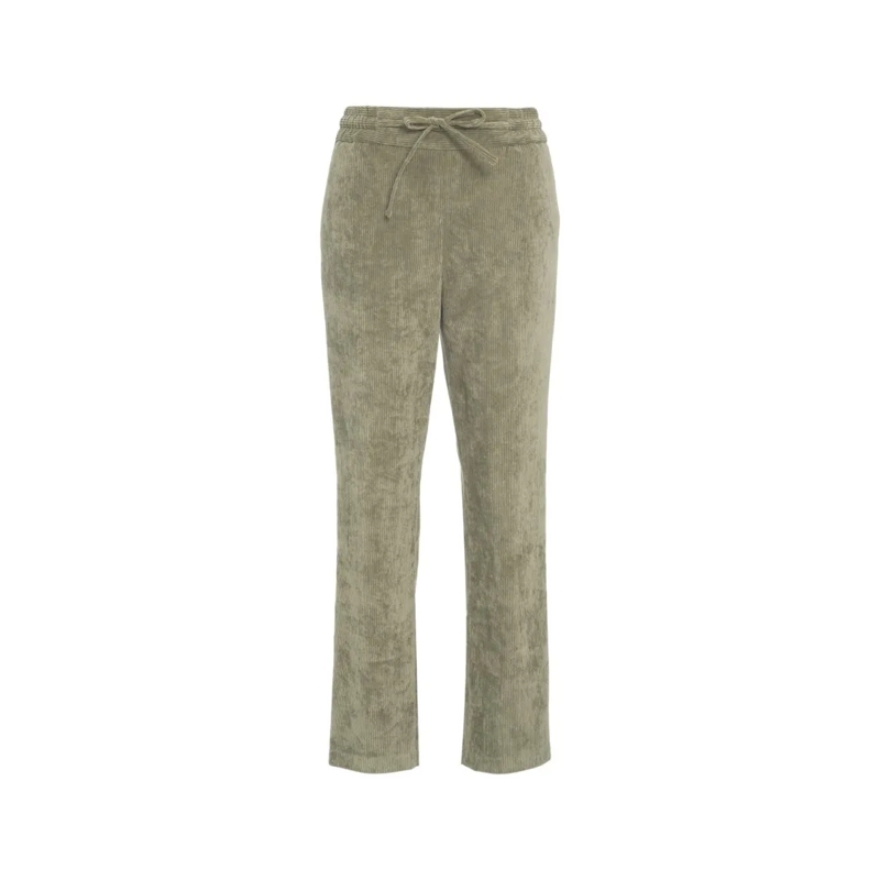 Gender  Green Corduroy Trousers With Straight Cut Brown