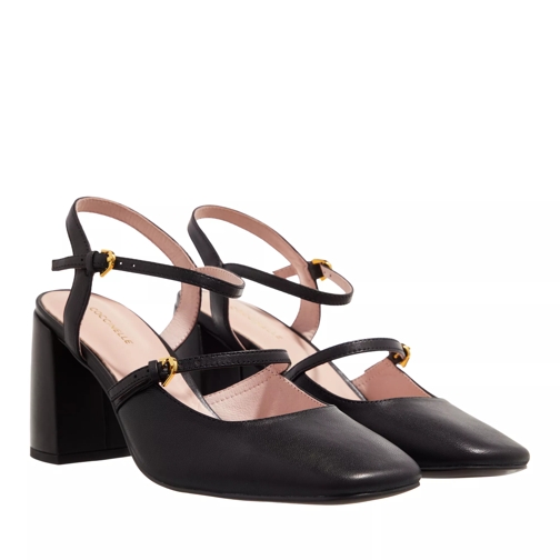 Coccinelle Sandal Single Sole Smooth Leather Noir Riemchensandale