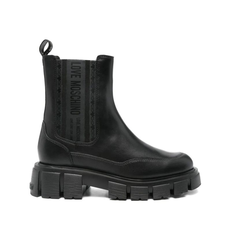 Love Moschino Stiefel Black Ankle Boots With Sole Black