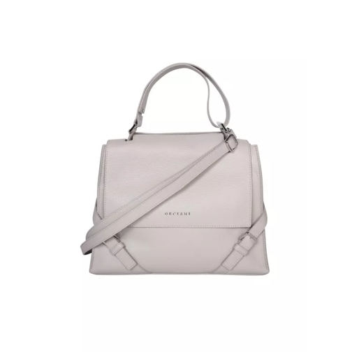 Orciani Shoulder Leather Bag White Schoudertas