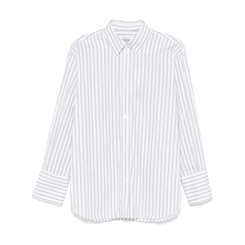 Róhe Hemd White/Black Striped Shirt White