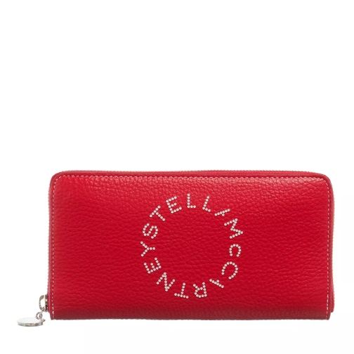 Stella McCartney Logo Zip Wallet Bright Red Portemonnaie mit Zip-Around-Reißverschluss