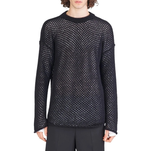 Isabel Benenato Sweatshirts Pull filet �pais Noir mohair Isabel Benenato homme schwarz