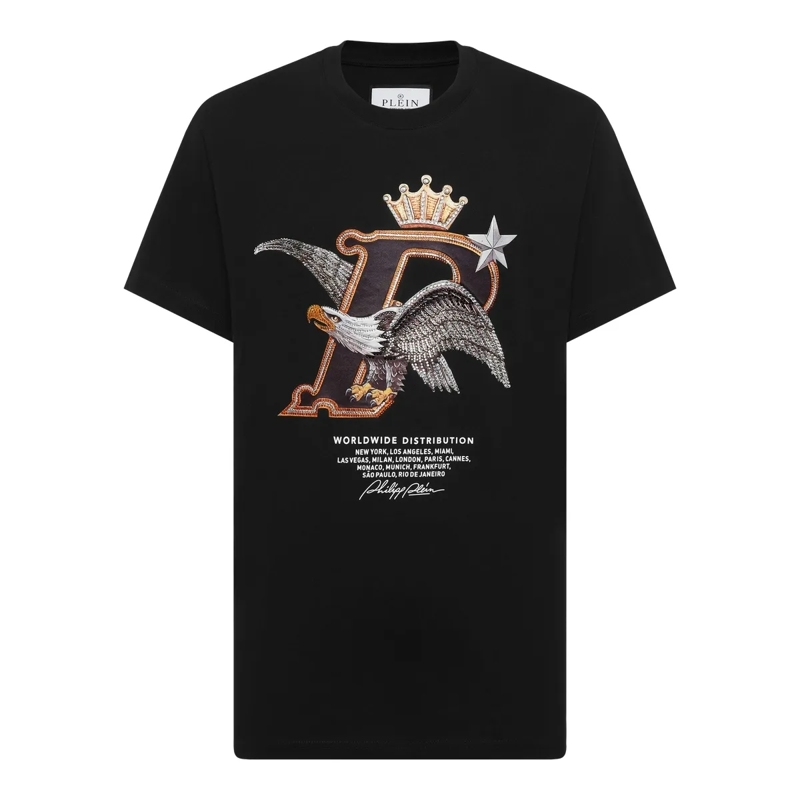 Philipp Plein T-Shirt T-Shirt Round Neck Ss Eagle schwarz