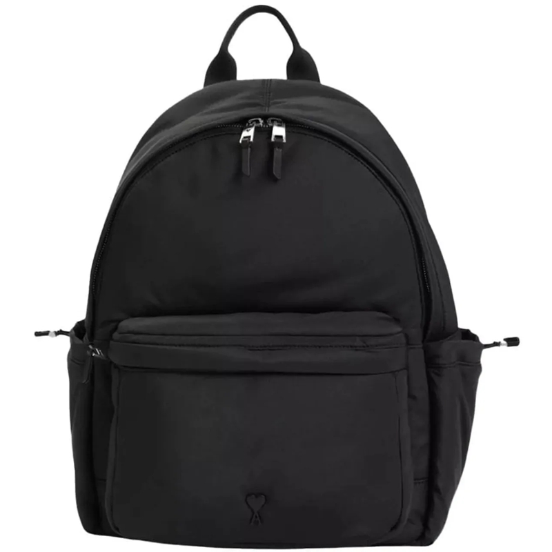 AMI Paris Rucksack sac a dos en nylon avec bretelles reglables Schwarz