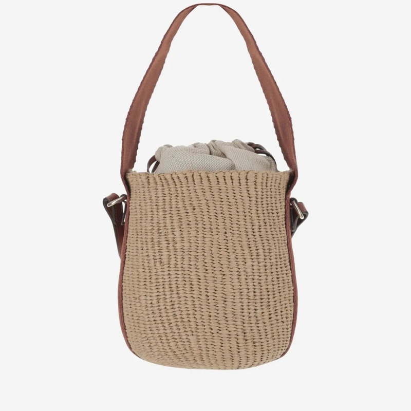 Chloé Schultertasche Small Horse Medal Bag Made Of Natural Fibers Brown(Image 3)