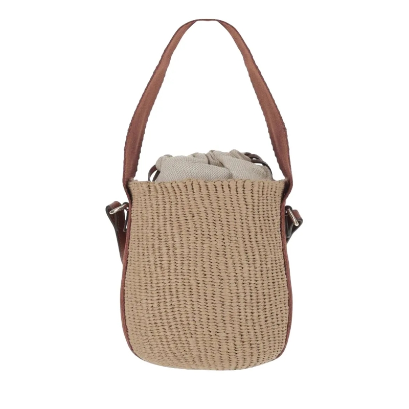 Chloé Schultertasche Small Horse Medal Bag Made Of Natural Fibers Brown(Image 3)