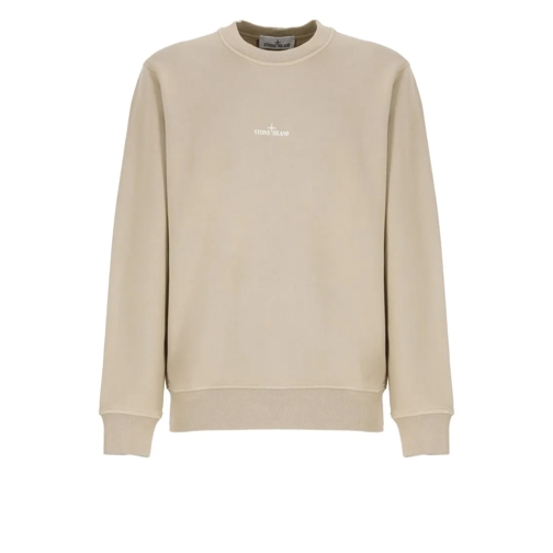 Stone Island Sweatshirts Beige Cotton Sweatshirt With Logo Neutrals