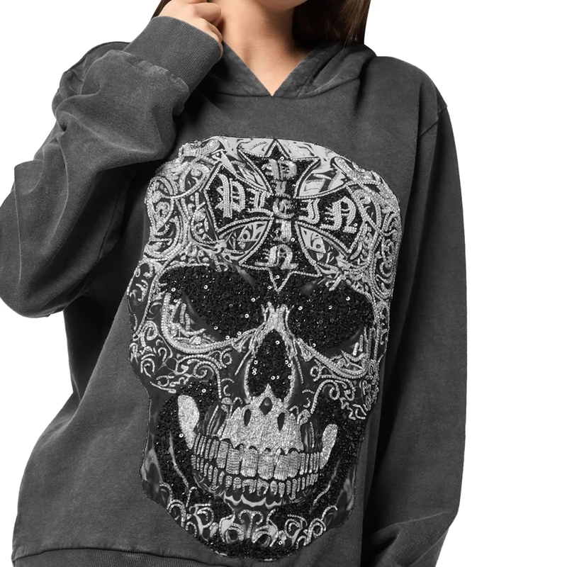 Philipp Plein Top Kapuzen-Sweatshirt Skull schwarz(Image 5)