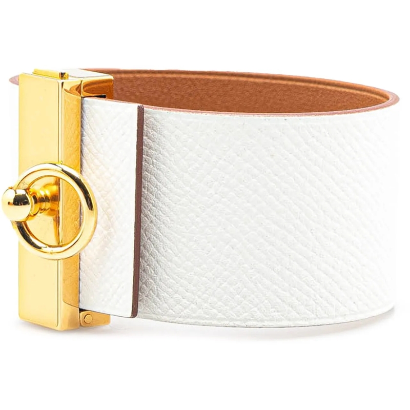 Hermès  Bicolor Epsom Reversible Illusion Bracelet MM weiß