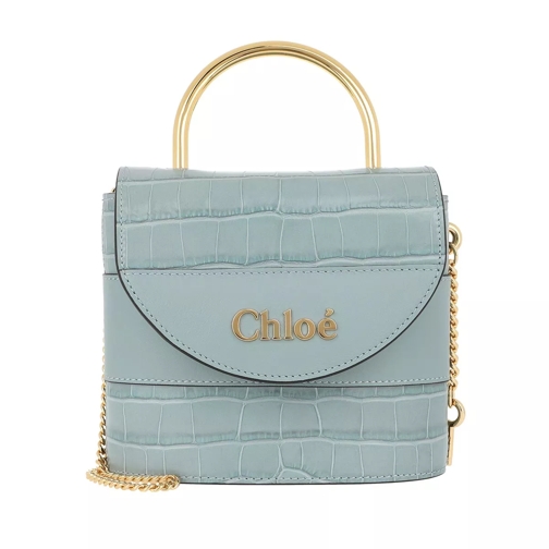 Chloé Aby Shoulder Bag Leather Faded Blue Borsetta a tracolla