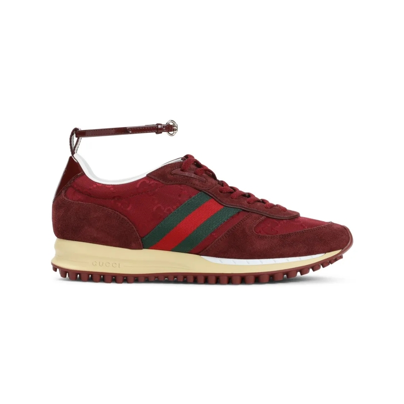 Gucci Low-Top-Sneaker Vibrant Red Leather Sneakers Red