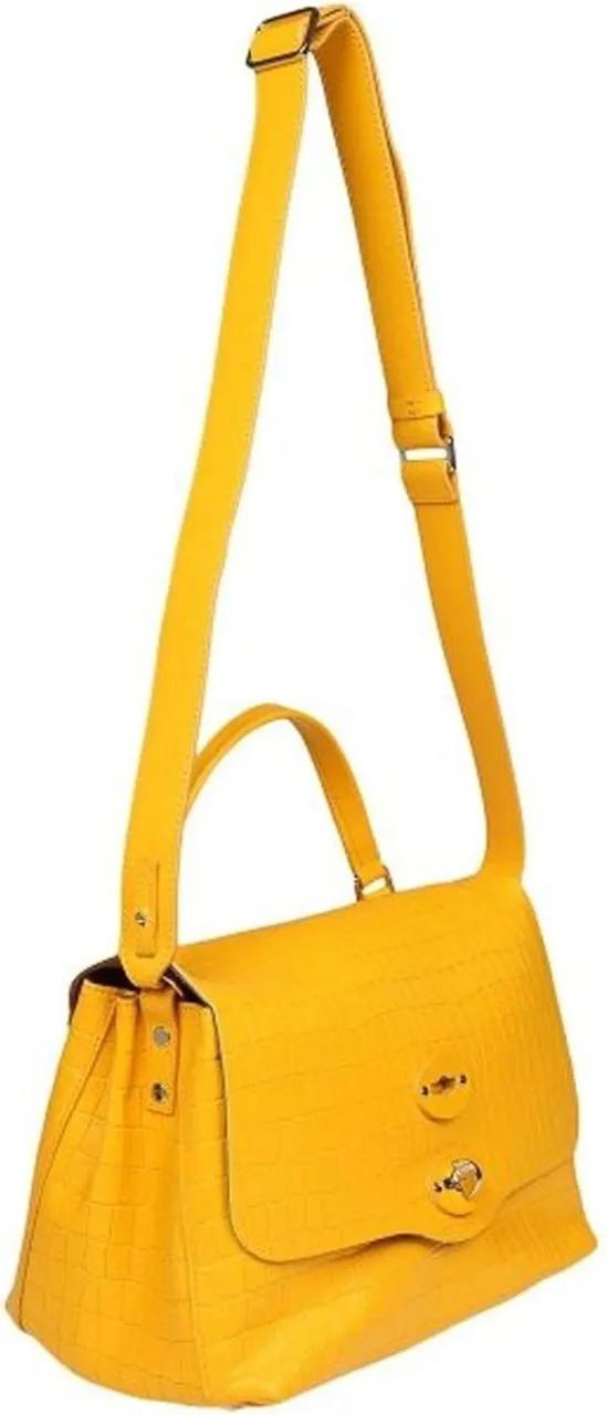 Zanellato Hobo bags Postina S Croco Leather Bag in geel
