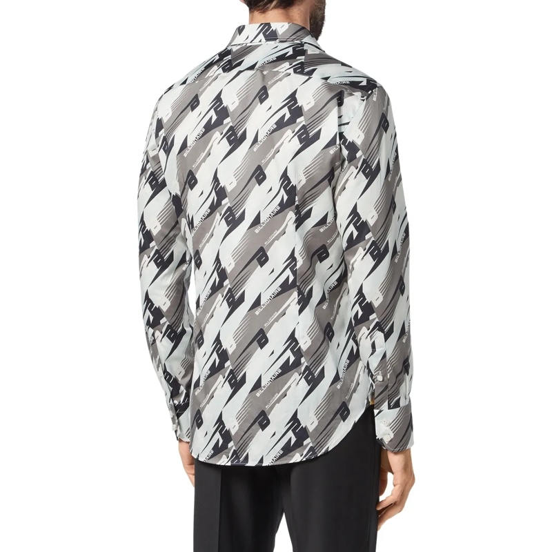 BILLIONAIRE Hemd Hemd Slim Fit Racing grau(Image 2)