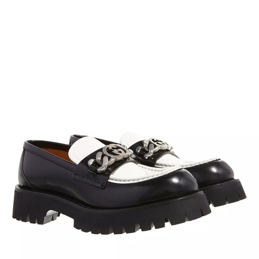 Gucci Interlocking G Chain Loafer Black and White Loafer