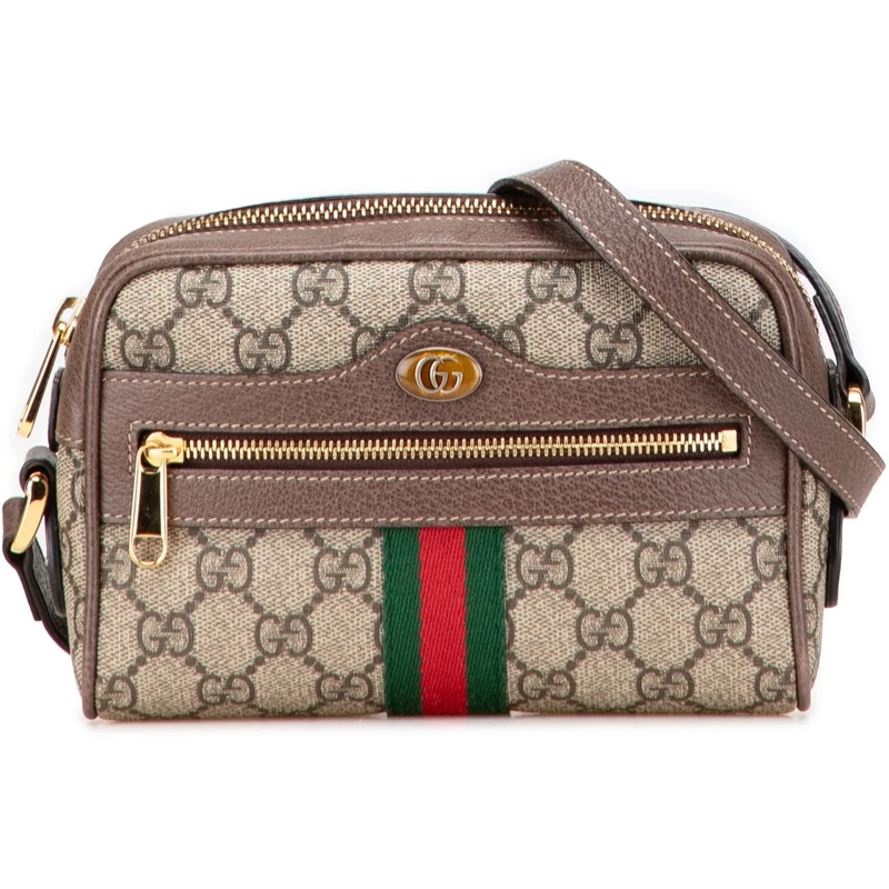 Gucci Sac à bandoulière Mini GG Supreme Ophidia Crossbody braun