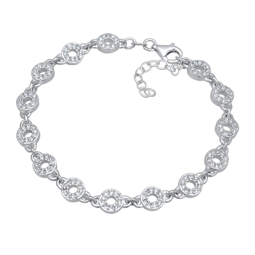 Elli Armband Kreis Rund Elegant Kristalle 925 Silber rh silber Armband