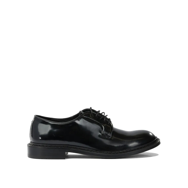 Sturlini Chaussures à lacets Polished Leather Lace-Up Shoes With Classic Design Black