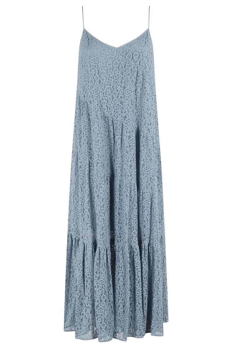 Thumbnail - Michael Kors - Lace Maxi Tiered Slip Drs - Größe M - blau