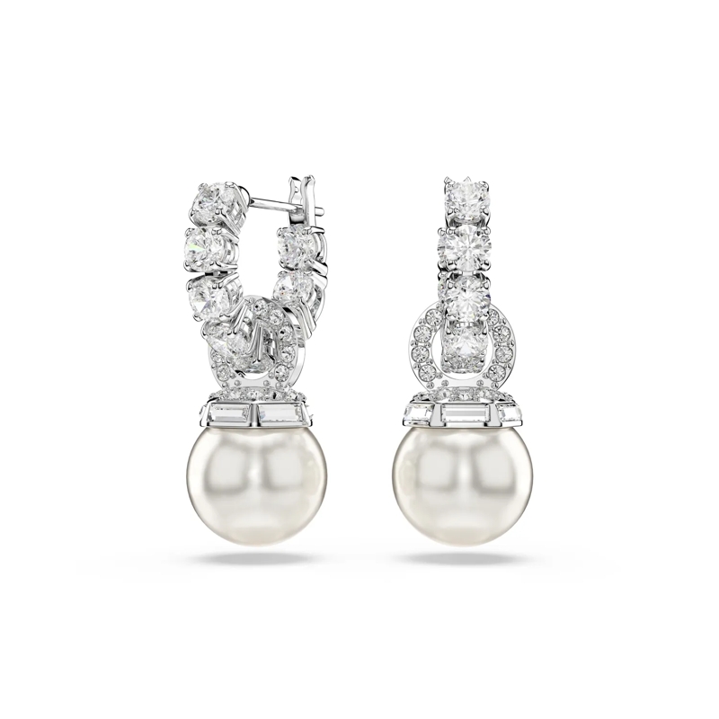 Swarovski Creolen Matrix Ohrringe Silber