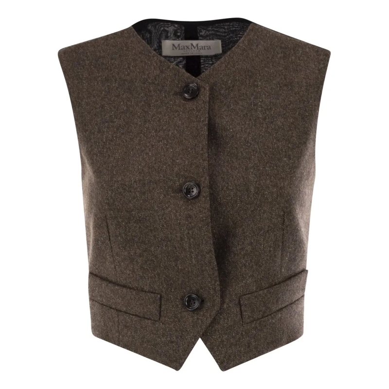 Max Mara Wintermantel Bikini1234 - Wool Felt Waistcoat Brown