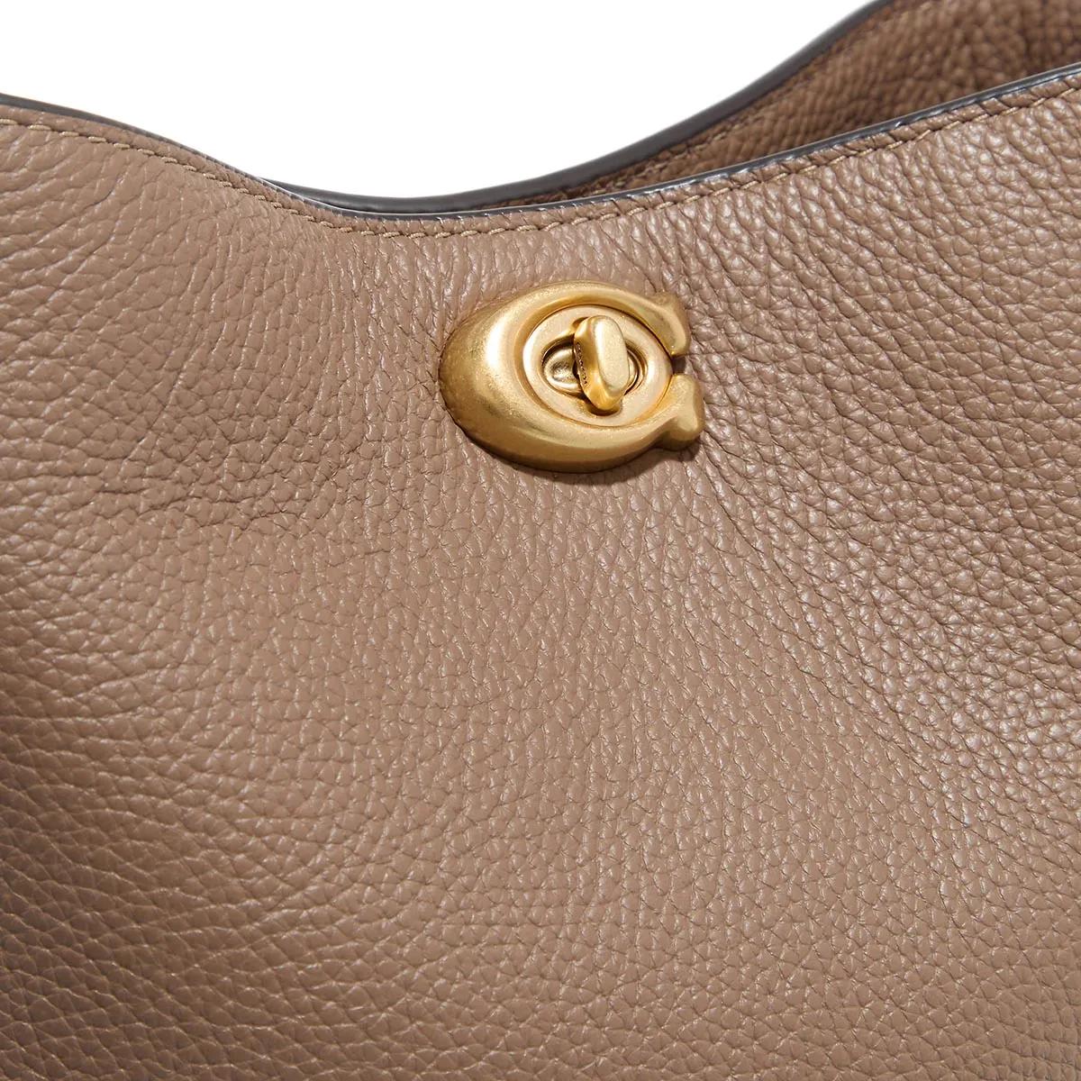 Coach Shoppers Polished Pebble Soft Willow 19 in bruin