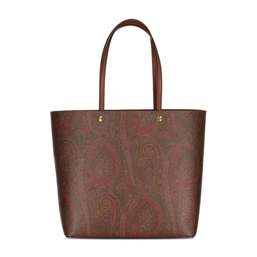 Etro Maxi Shopper mit Paisley-Muster aus Leder Braun Sac à provisions