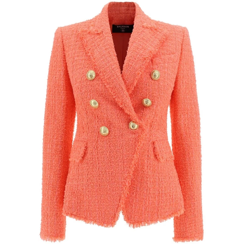 Balmain  Balmain Double-Breasted Blazer orange