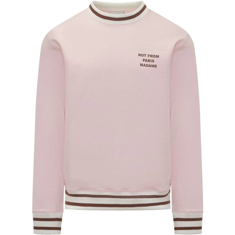 Drôle De Monsieur  Felpa Girocollo Con Bordini A Righe rose