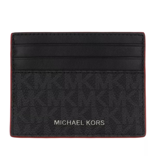 MICHAEL Michael Kors Unisex Tall Card Case Black Red Kartenhalter