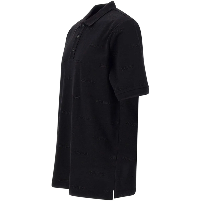 Iceberg T-Shirt Polo shirt with allover logo schwarz(Image 11)