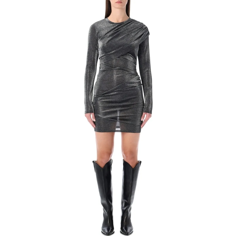 Etoile Isabel Marant Mini-jurk Denise Short Draped Dress Black