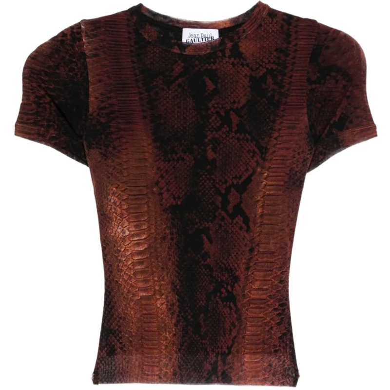 Jean Paul Gaultier T-Shirt Top Brownblack braun