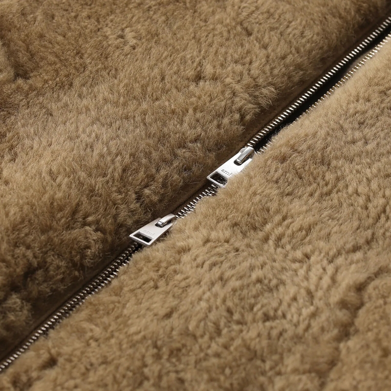 AMI Paris Jacke Jacke aus Lammfell braun(Image 4)