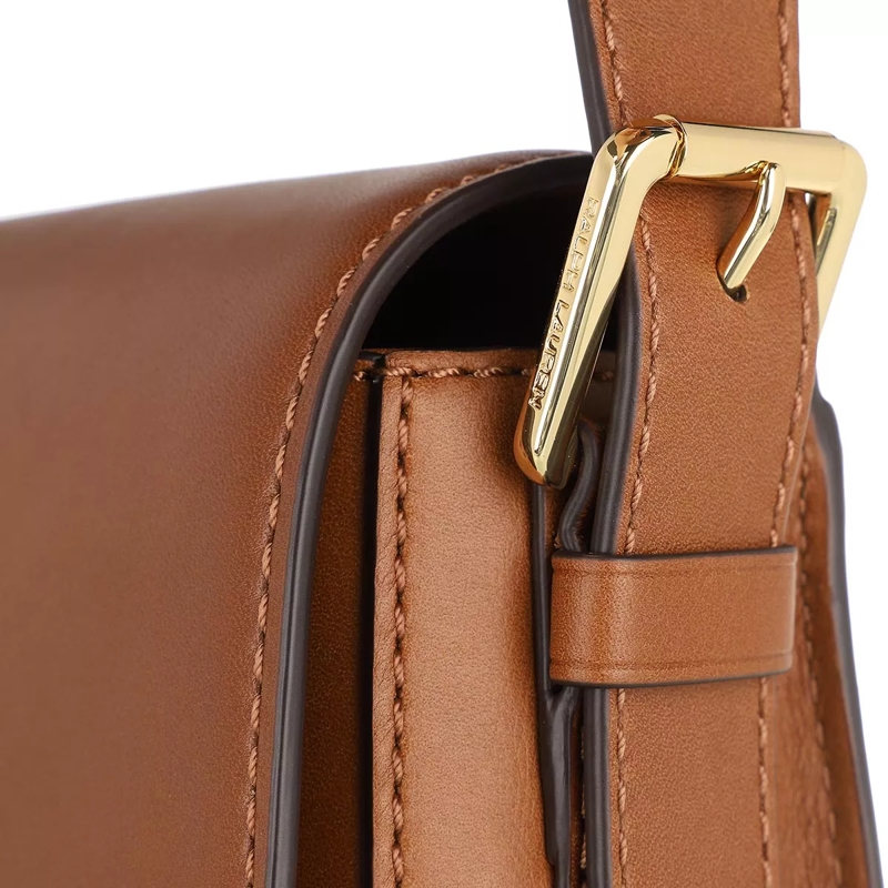 Lauren Ralph Lauren Saddle Bag Addie 24 Crossbody Medium Lauren Tan(Image 4)