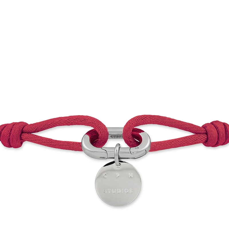 Copenhagen Armband Edelstahl Fabric Link burgundy(Image 3)