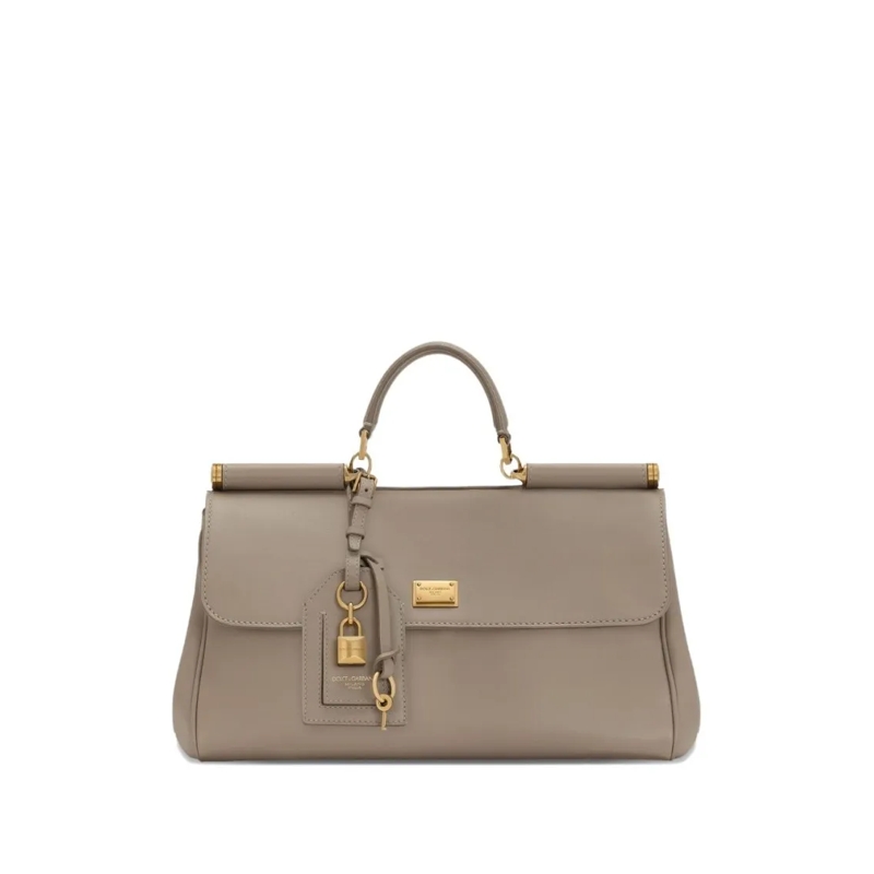 Dolce&Gabbana Schultertasche Structured Beige Handbag With Detachable Shoulder  Brown