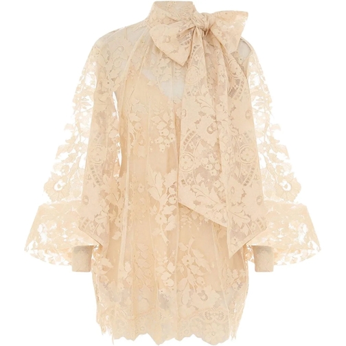 Zimmermann Blusen Lace Bow Blouse gelb