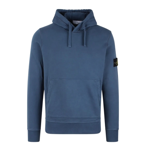 Stone Island Hoodie Blue Badge Logo Classic Hoodie Blue