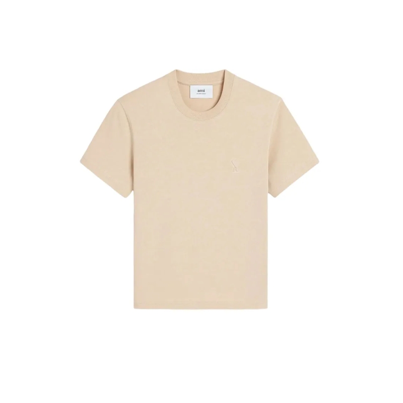 AMI Paris T-Shirt Short-Sleeved Crew Neck T-Shirt Neutrals