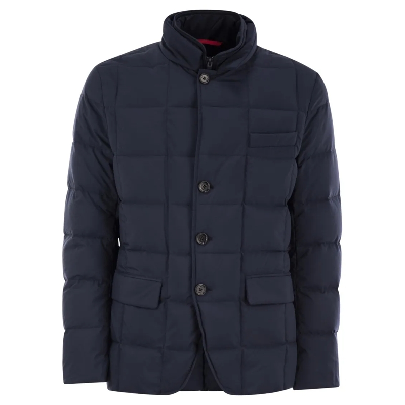 Fay Doudoune Double-Front Quilted Jacket With Water-Repellent F Blue