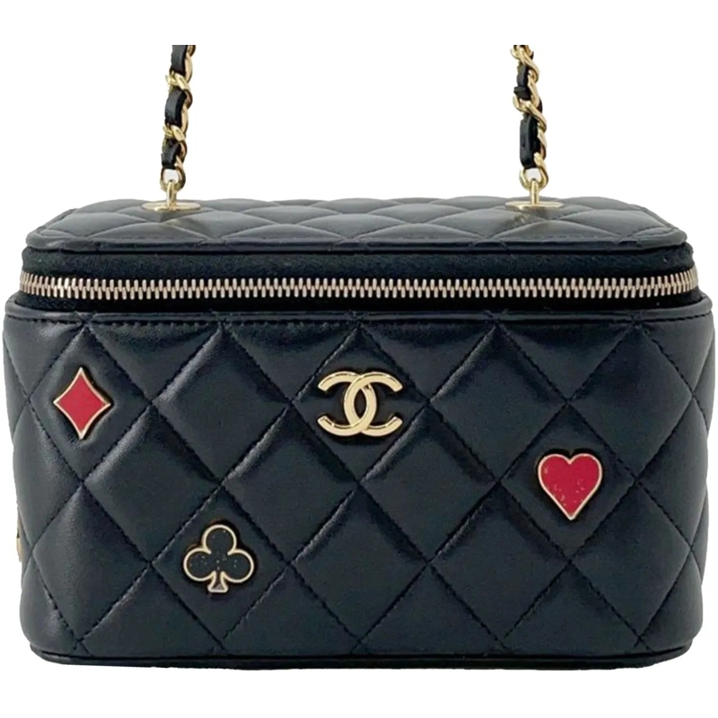 Chanel Necessaire Lambskin Coco Casino Vanity Case schwarz
