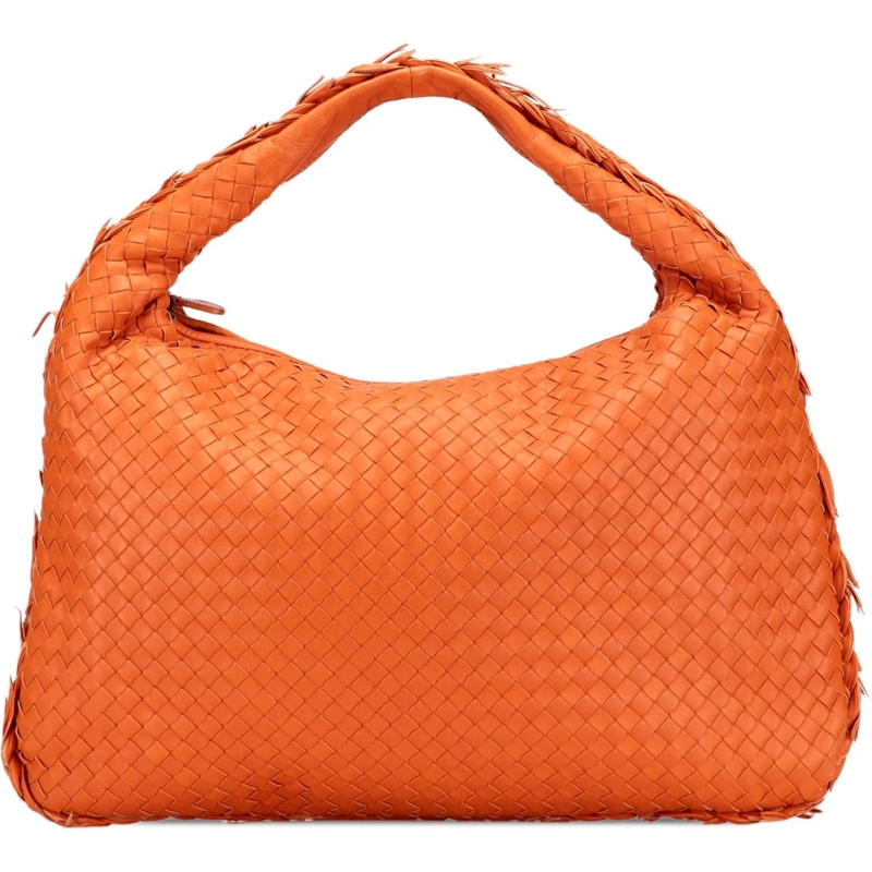 Bottega Veneta Schultertasche Medium Nappa Intrecciato Fuzzy Veneta Hobo orange