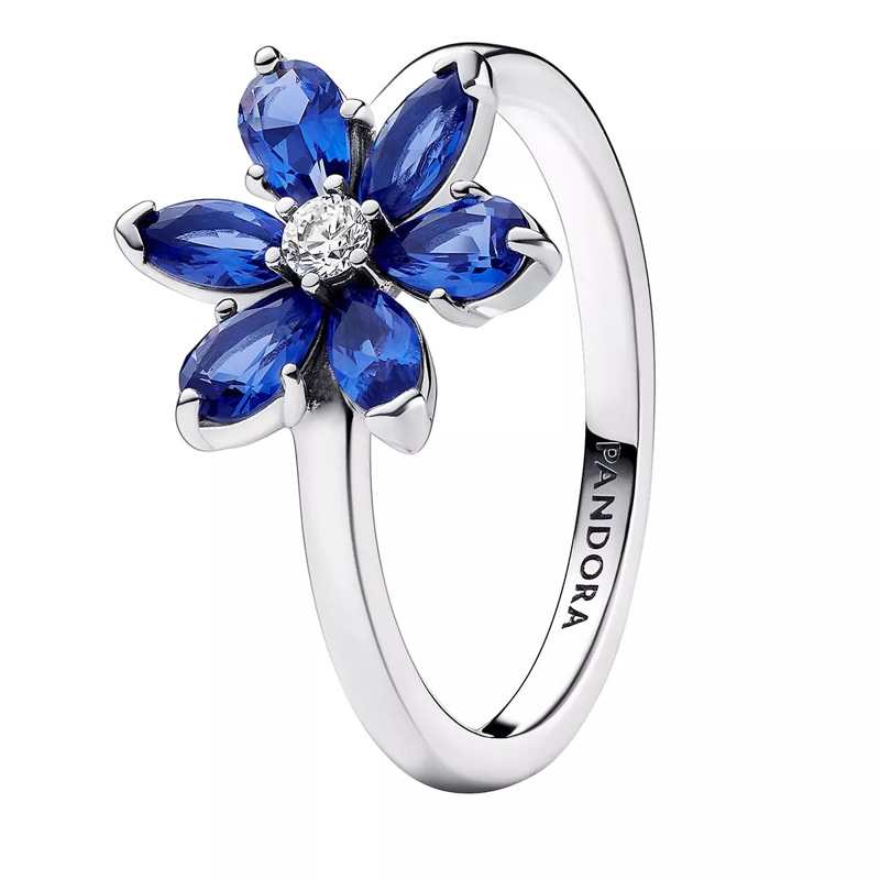 Pandora Ring Herbarium cluster sterling silver ring with prince Blue