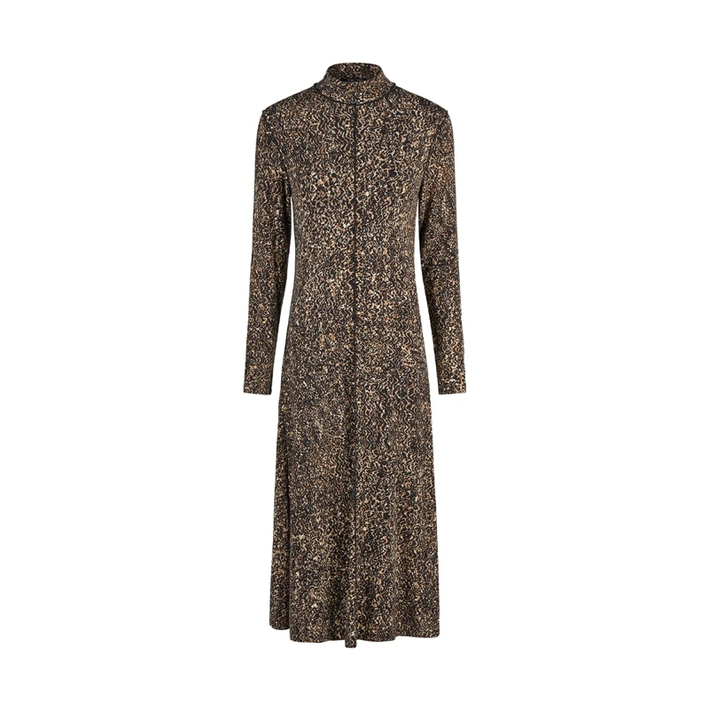 Marc Aurel Kleid Kleid- Wool-Touch-Jersey- Turtleneck- Maxi-Län schwarz